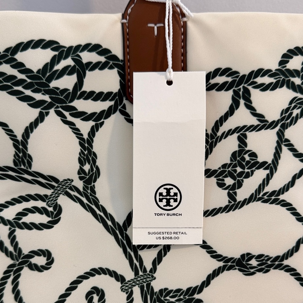 Tory Burch Ella Printed Tote | Ivory Abstract Rope | OS - Picture 5 of 6